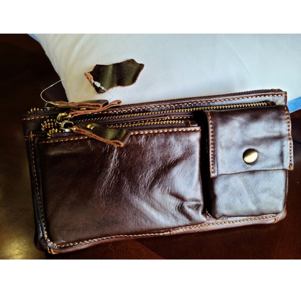 Fanny Pack Crossbody Bag Shoulder Leather Purse Travel Clutch Handbag Women Men - Picture 11 of 13